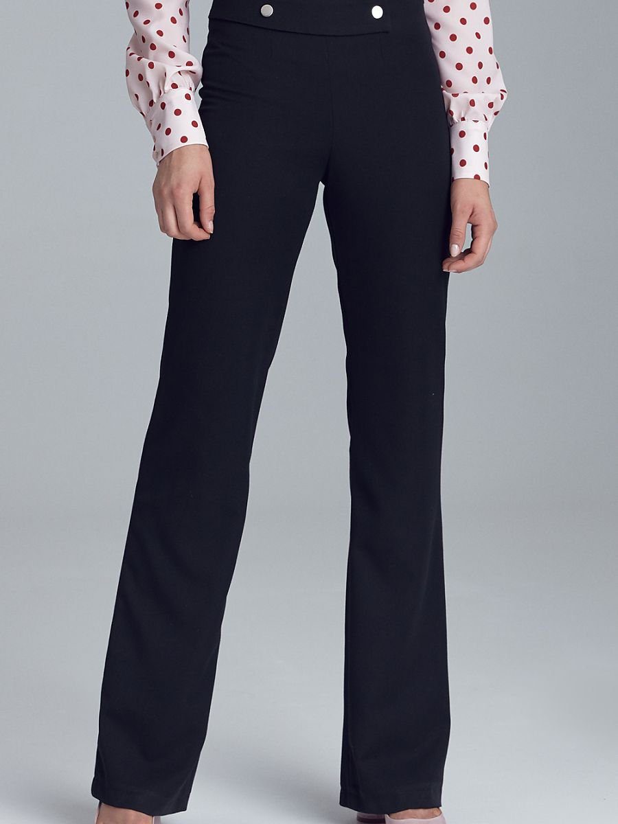 Pantalon Noir Boutons Dorés
