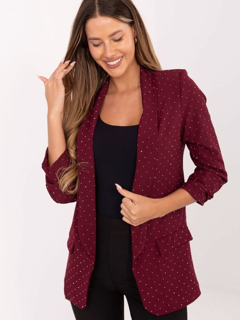 Veste paillettes scintillantes coupe élégante manches 3/4 soirée