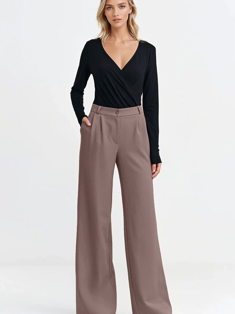 Pantalon large café relaxed fit coupe wide leg femme — vue 1