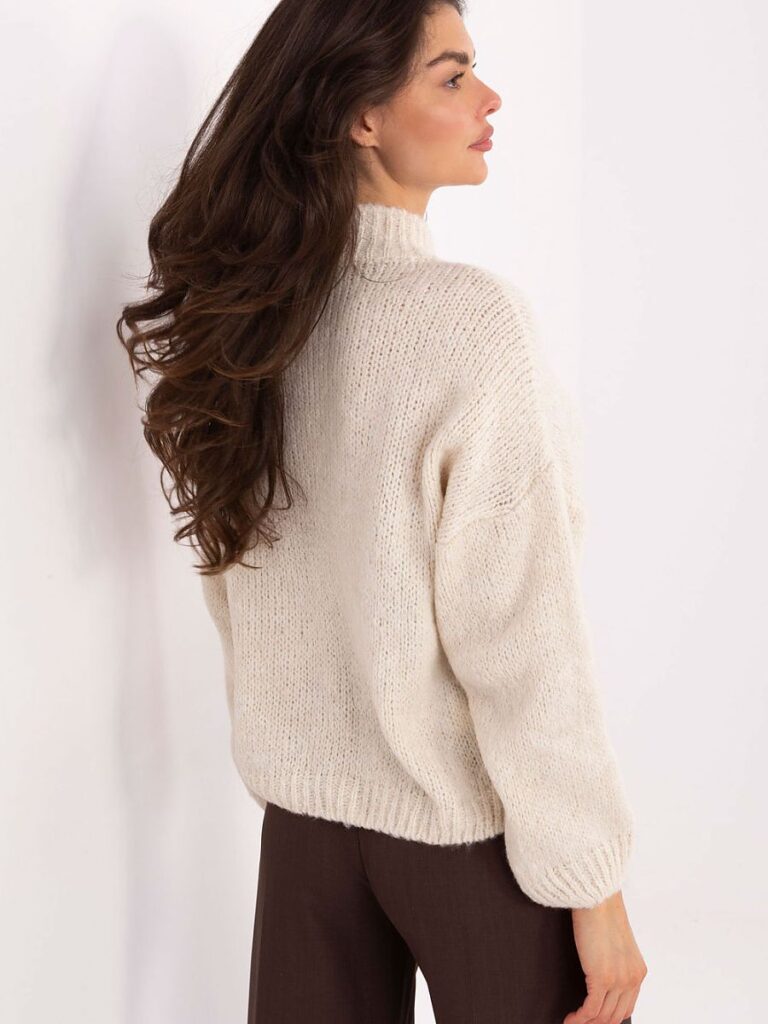 Gilet femme mélange laine boutons dorés col montant — vue 2