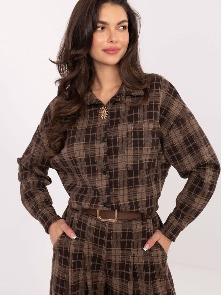 Chemise carreaux Léa en viscose, coupe classique épousée