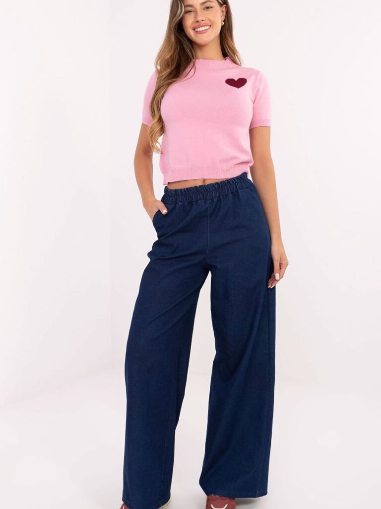 Jean large taille haute élastique femme, coupe fluide et confortable — vue 2