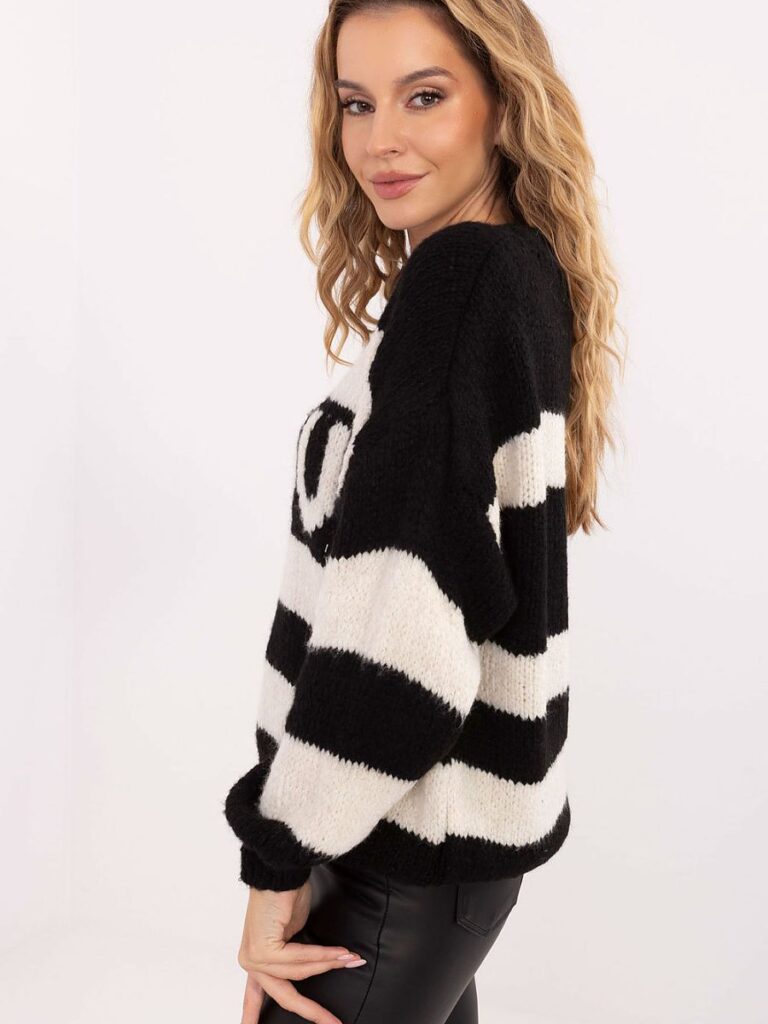 Pull marinière oversize rayé femme, coupe confortable élégante — vue 2