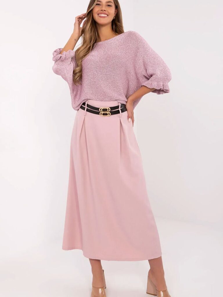 Jupe maxi Rosalie plis devant ceinture ajustable