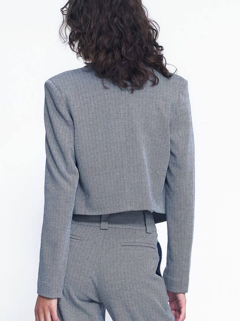 Veste Mathilde rayée courte coupe ajustée viscose polyester — vue 2