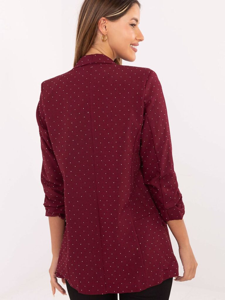 Veste paillettes scintillantes coupe élégante manches 3/4 soirée — vue 2