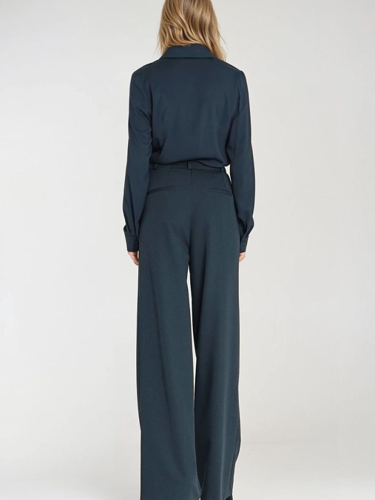 Chemise Joséphine jabot bleu marine coupe cintrée viscose — vue 2