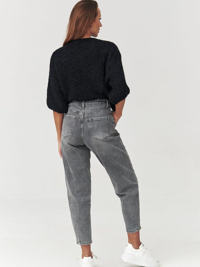 Jean mom taille haute gris lavé coupe rétro femme — vue 2
