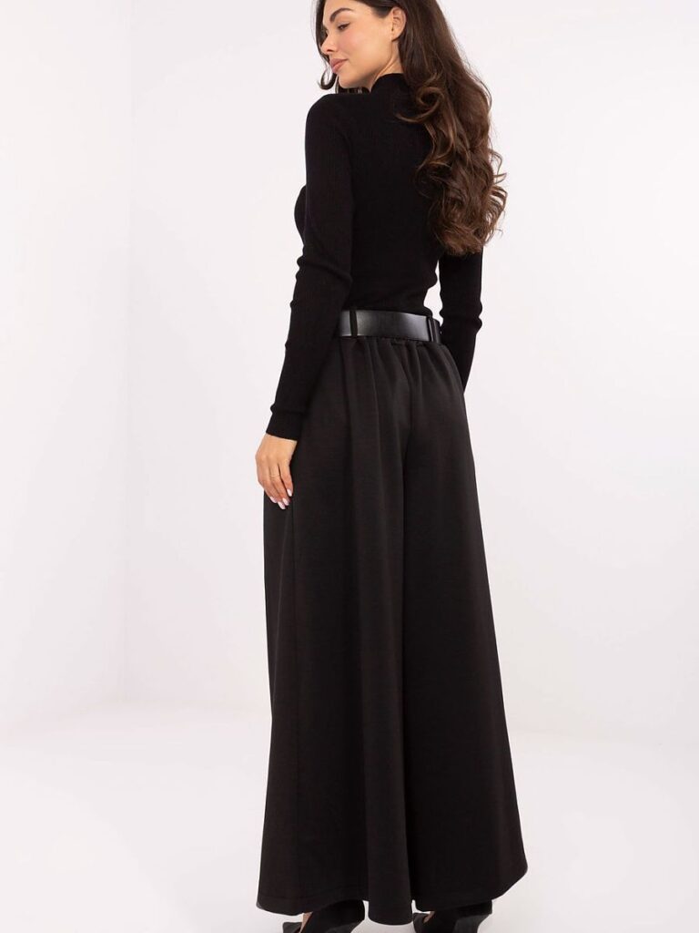 Pantalon palazzo fluide taille haute, coupe affinante, couleur neutre — vue 2