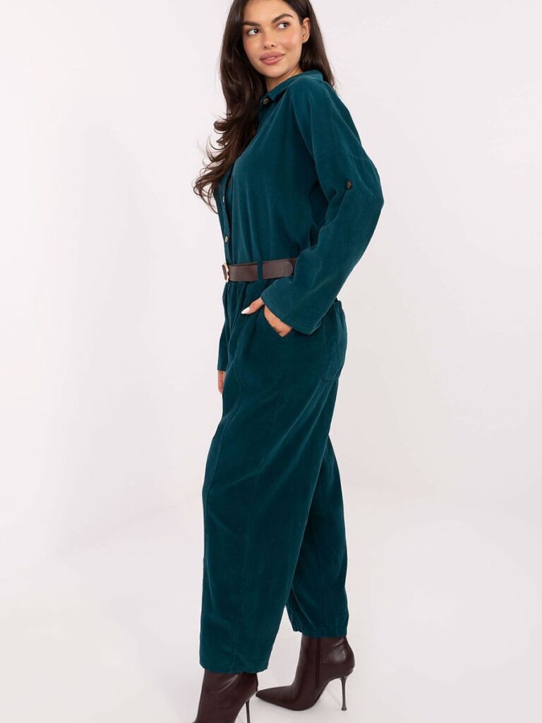 Pantalon bleu canard ample taille haute confortable et élégant — vue 1