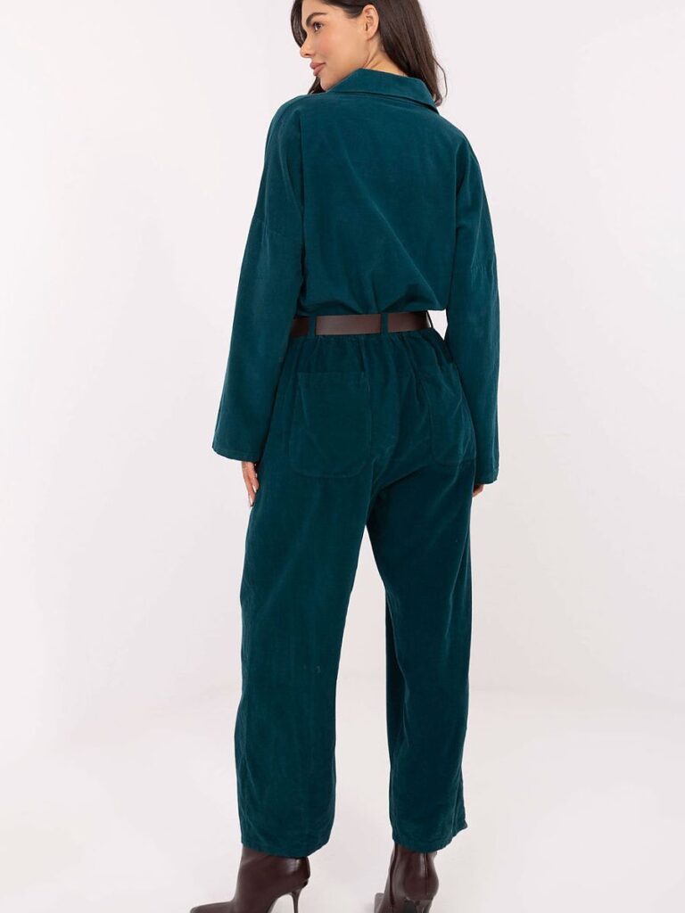 Pantalon bleu canard ample taille haute confortable et élégant — vue 2