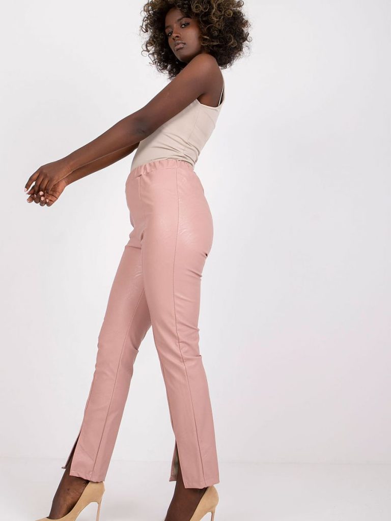 Pantalon Rosalie taille haute rose pâle, coupe flatteuse élégante — vue 1