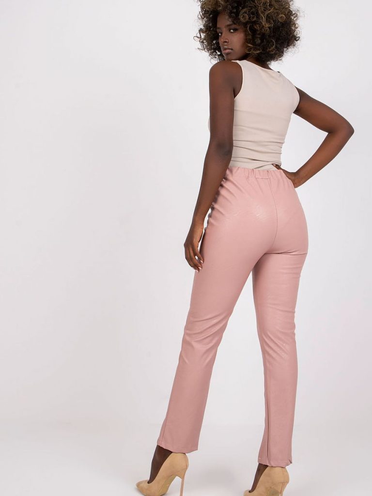 Pantalon Rosalie taille haute rose pâle, coupe flatteuse élégante — vue 2