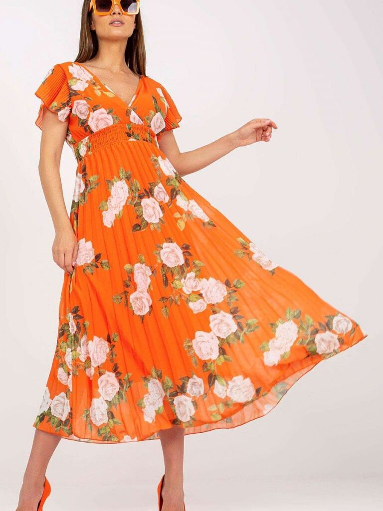 Robe Léa volants enveloppants fluide, couleur unie, manches courtes aériennes