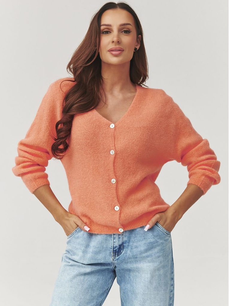 Cardigan Éléonore oversize tricot doux décolleté V teintes naturelles