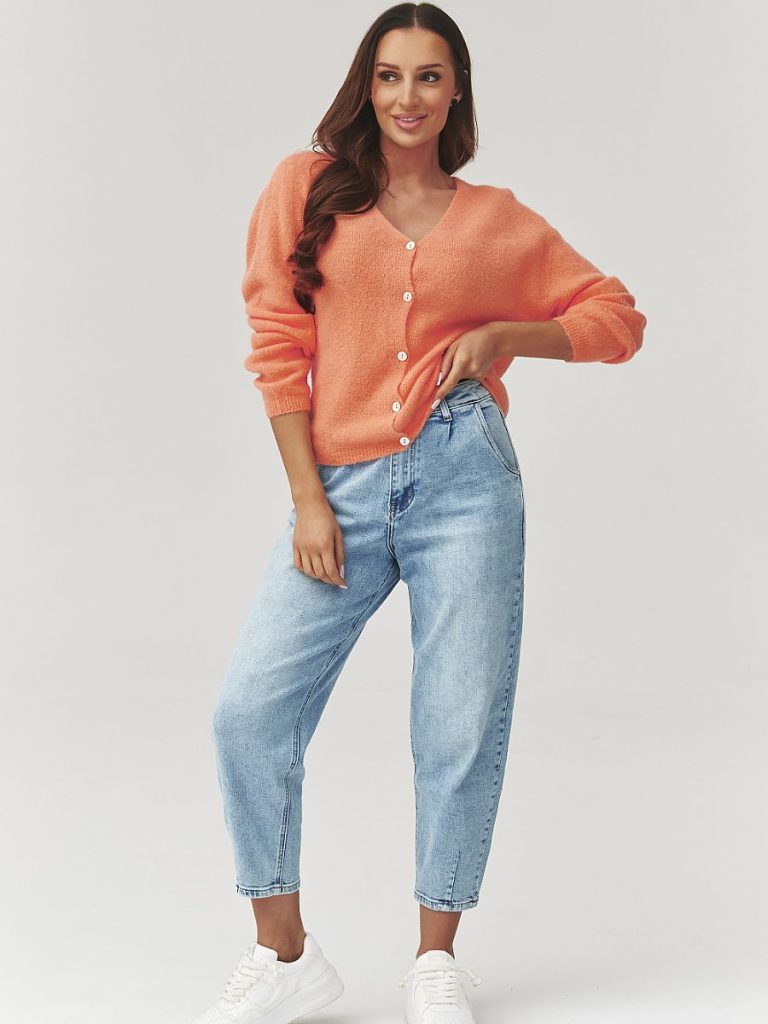 Cardigan Éléonore oversize tricot doux décolleté V teintes naturelles — vue 1