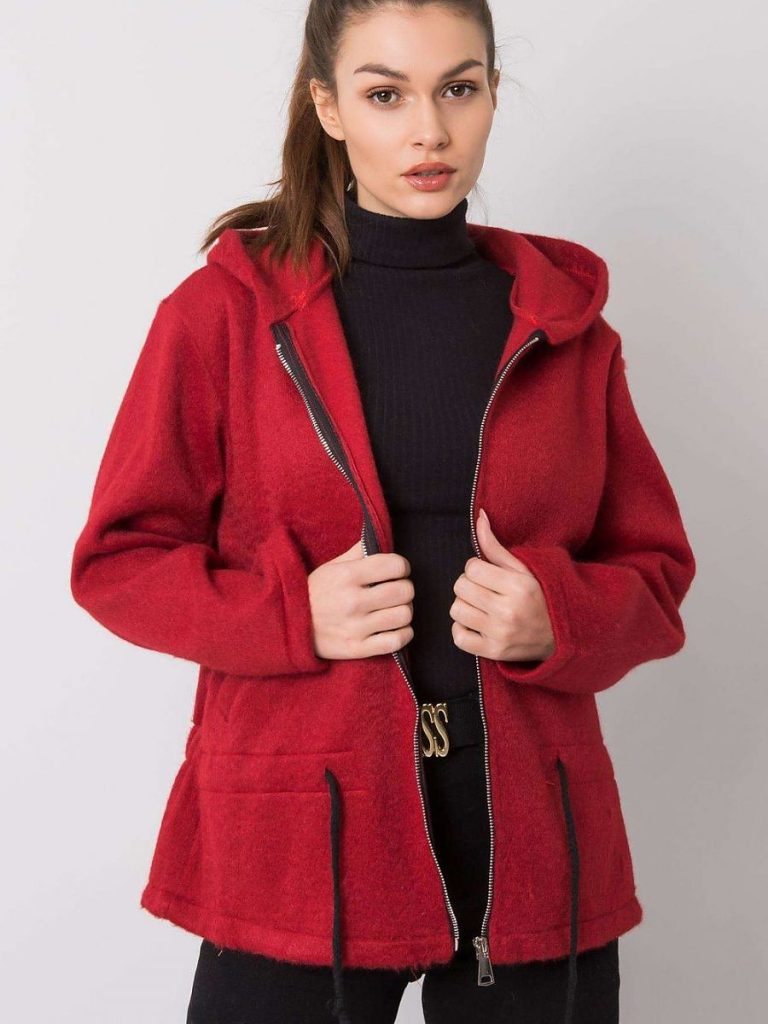 Sweatshirt chocolat femme capuche zip poche kangourou — vue 2