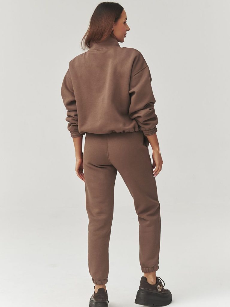 Ensemble survêtement femme veste capuche pantalon fuselé coutures décoratives — vue 1