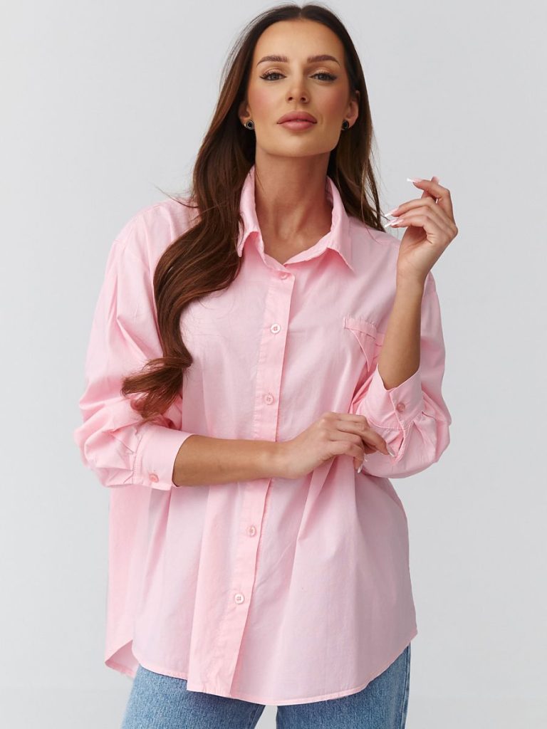 Chemise Gabrielle coupe ample coton beige femme manches longues