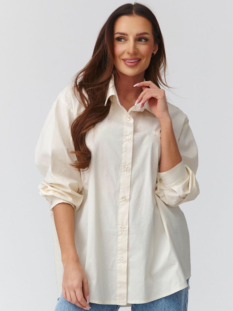 Chemise femme coupe ample coton léger col classique