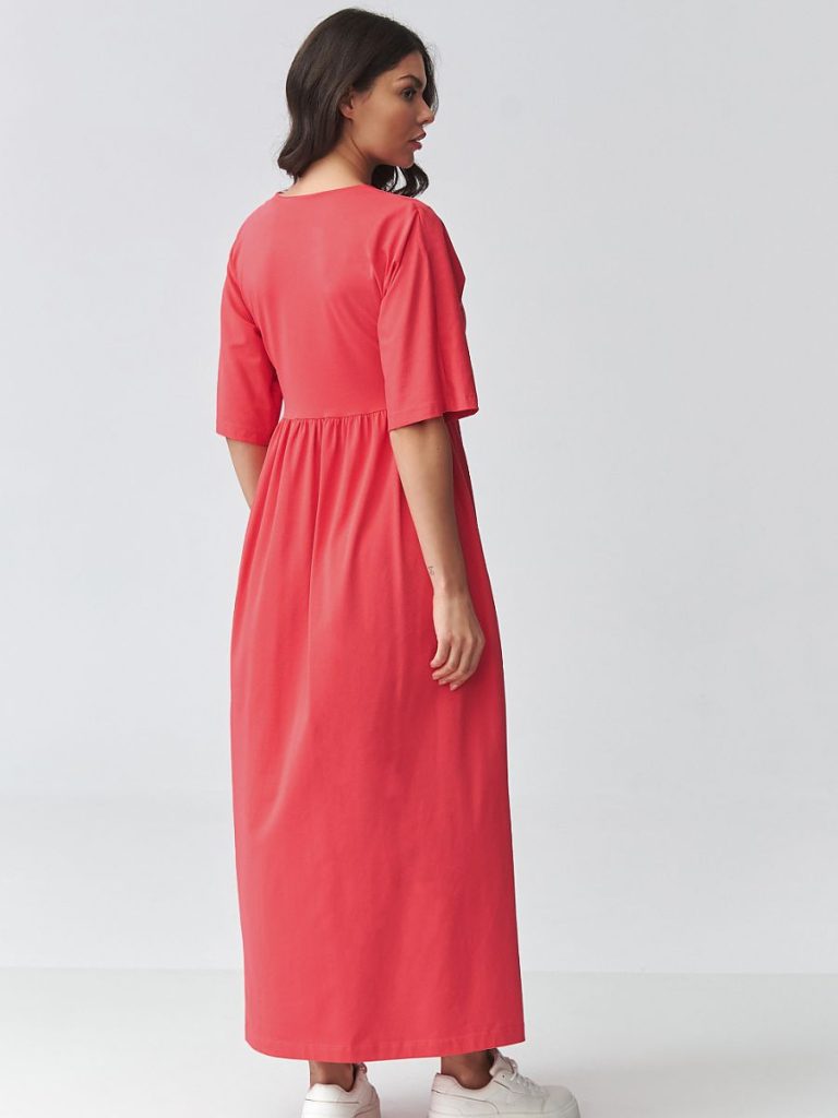 Robe maxi Léa noire encolure V, coupe ample fluide — vue 2