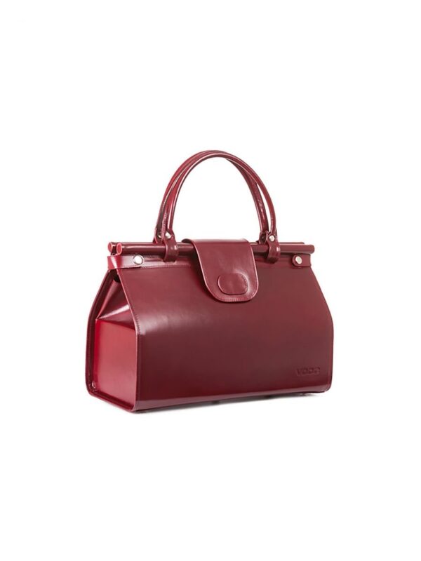 Sac en cuir naturel rétro rouge