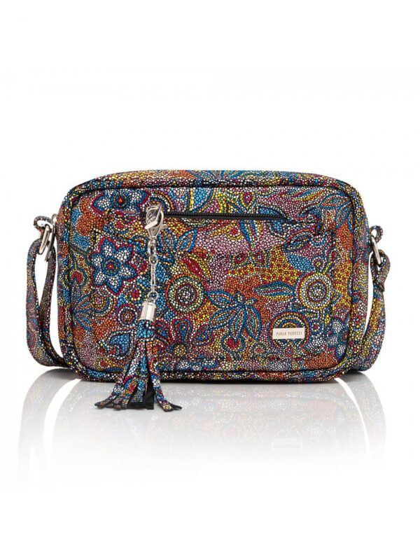 Sac en cuir naturel fleuris