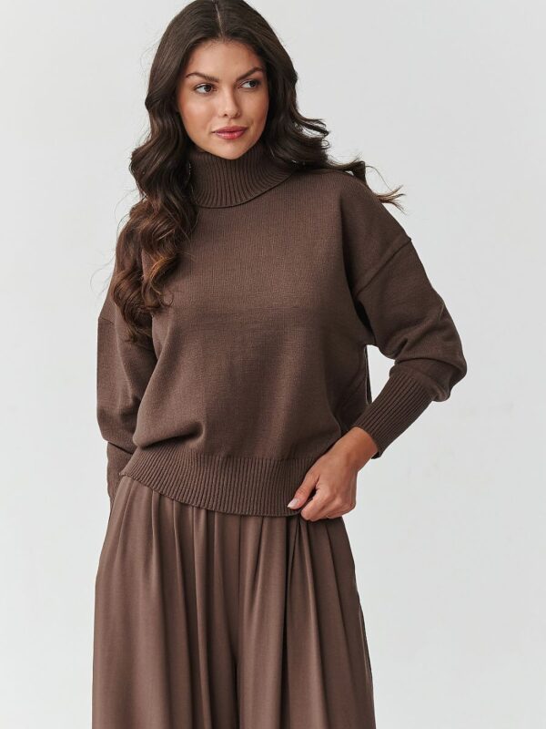 Pull Col roulé chocolat