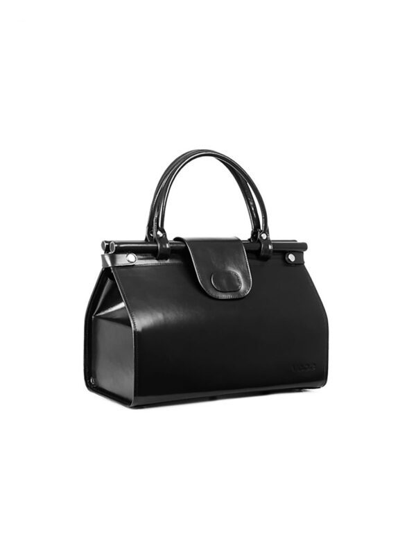 Sac en cuir naturel rétro noir