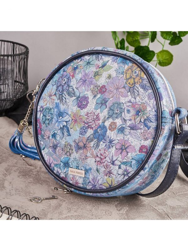 Sac en cuir naturel fleurs