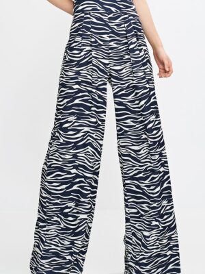 Pantalon large motif zèbre