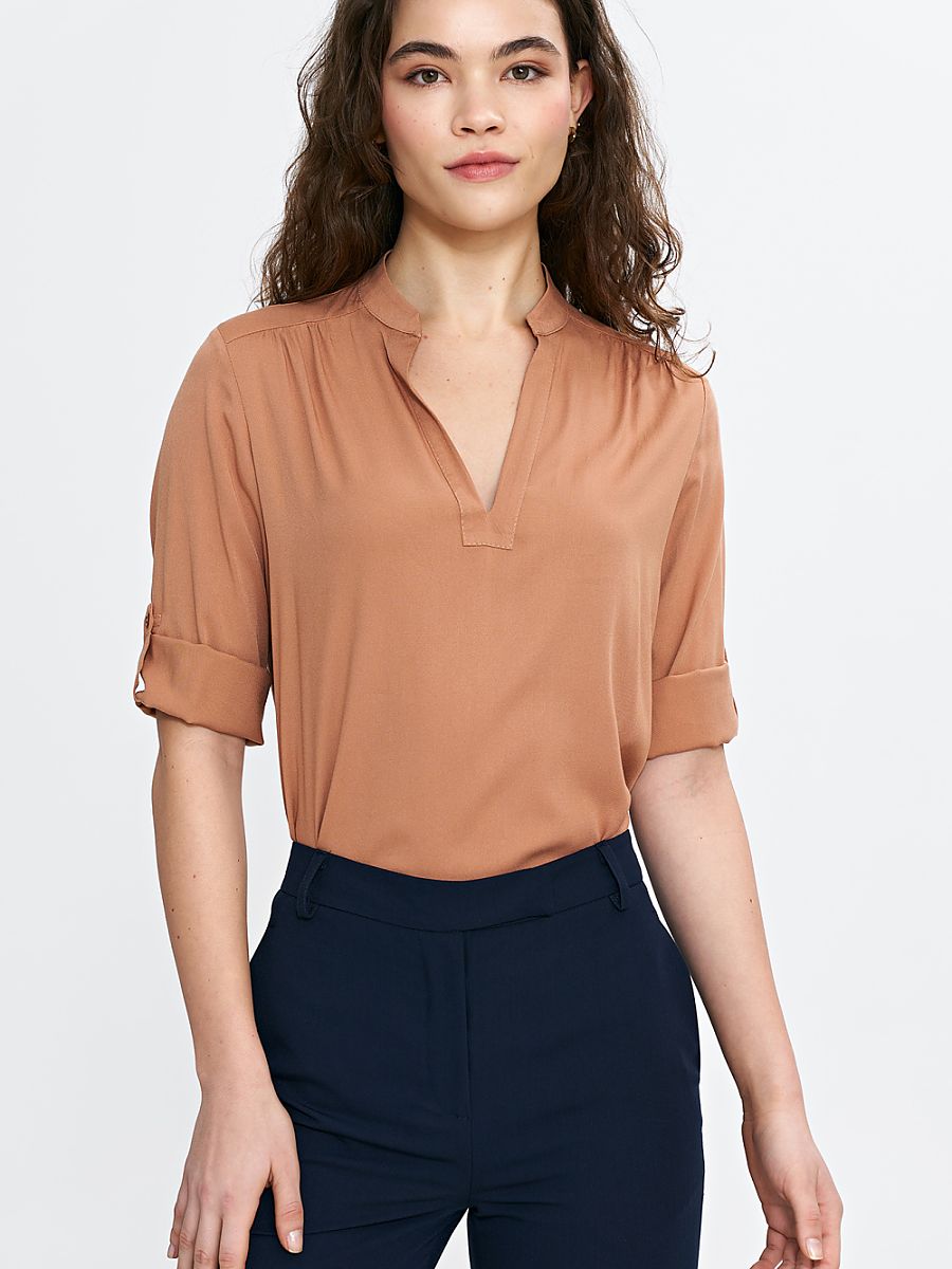 Top manches courtes camel