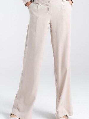 Pantalon long beige collection lin