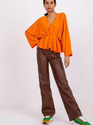 Blouse phénoménale manches larges orange flash
