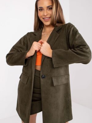 Veste effet daim kaki