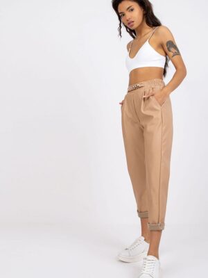 Pantalon collection sky ceinture 5 anneaux beige