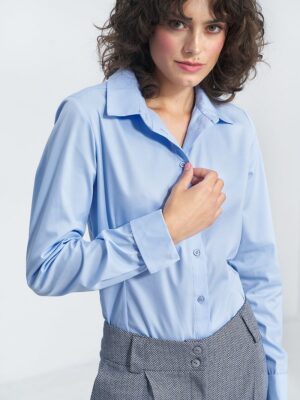 Chemise manches longues  bleu classique