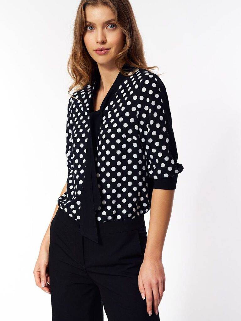 Chemise pois colorés rétro chic, coupe ajustée, imprimé avant multicolore — vue 2