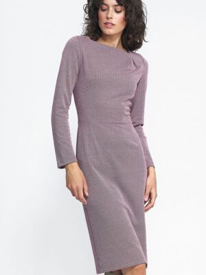 Robe rayée prune