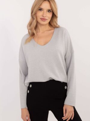 Pull collection métallique gris