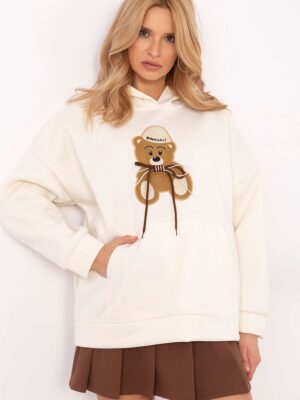 Sweatshirt ourson beige clair