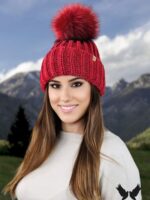 Bonnet laine / polaire rouge