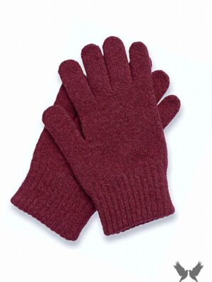 Gants laine framboise