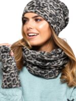 Bonnet léopard beige