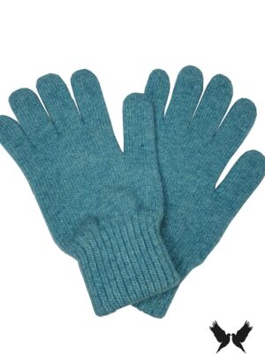 Gants laine turquoise