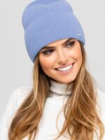 Bonnet laine mérinos bleu