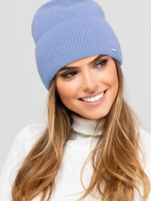 Bonnet laine mérinos bleu