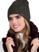 Bonnet collection laine/mohair paillettes noir