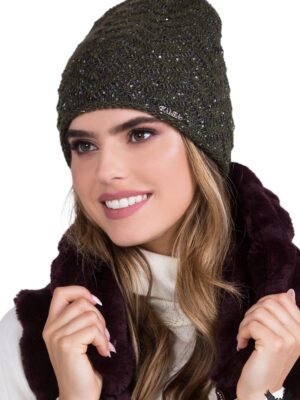 Bonnet collection laine/mohair paillettes noir