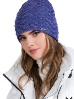 Bonnet collection laine/mohair paillettes bleu nuit